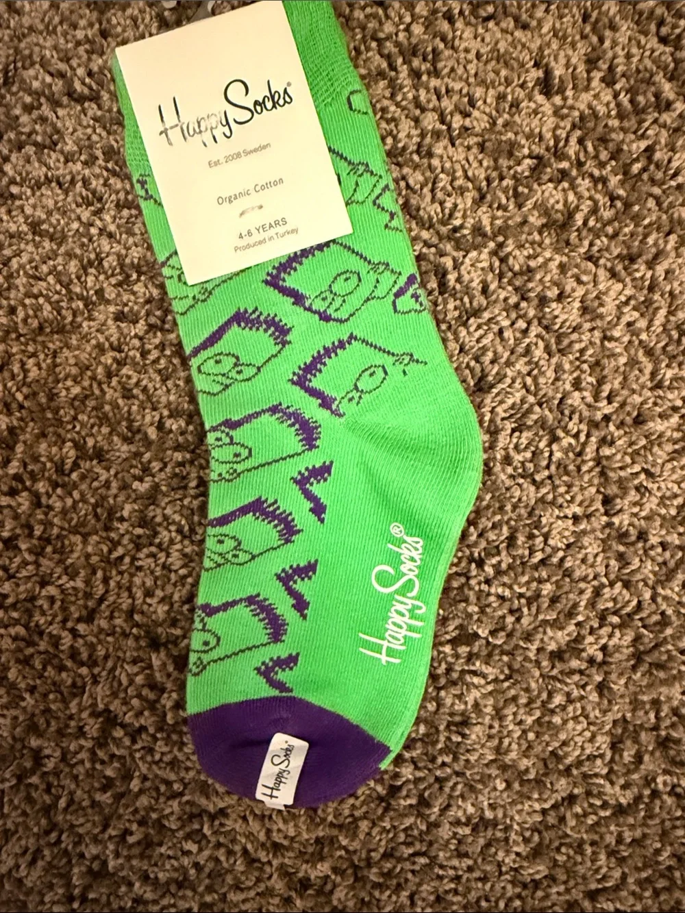 NWT Happy Socks x the Simpsons Bart Simpsons kids socks - 4-6 T